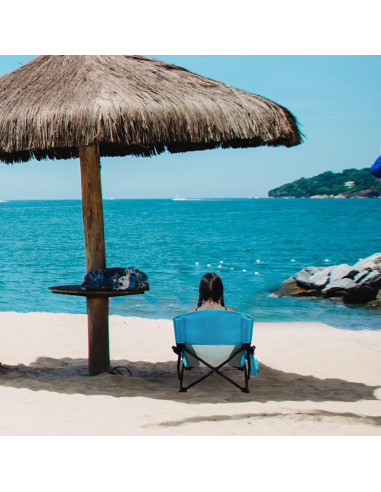 Silla de Playa Plegable Oileus Azul 136 kg Respaldo Malla