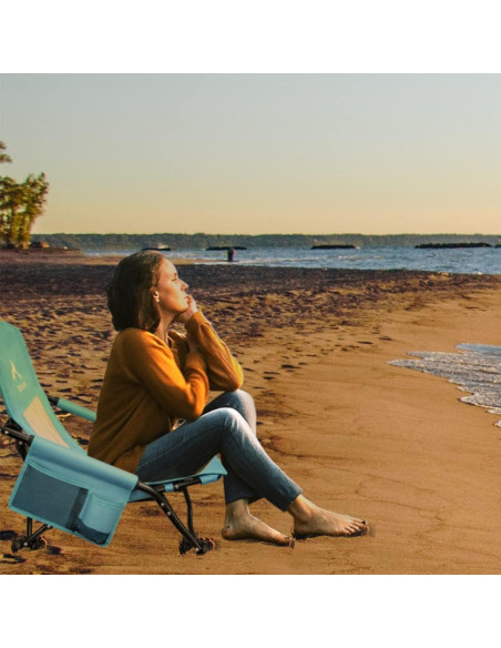 Silla de Playa Plegable Oileus Azul 136 kg Respaldo Malla