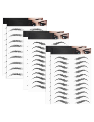 Calcomanías de Cejas Impermeables Blulu - 6 Hojas, 66 Pares