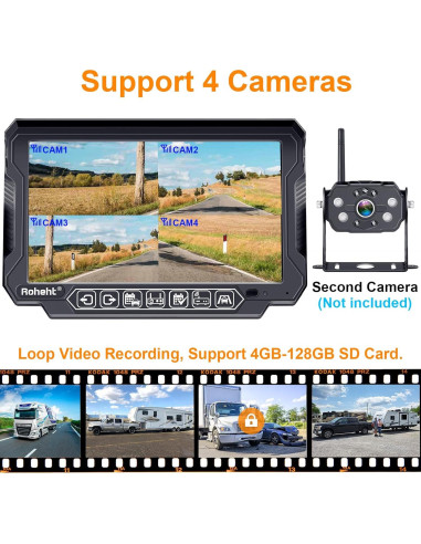 Cámara de Respaldo Inalámbrica Rohent R9 HD 1080P 7"