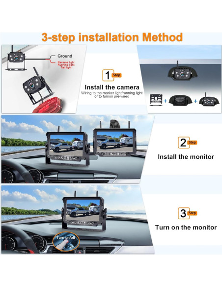 Cámara de Respaldo Inalámbrica Rohent R9 HD 1080P 7" Cámara de Respaldo Inalámbrica Rohent R9 HD 1080P 7"