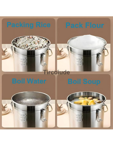 Canasta de Acero Inoxidable 6L Tircoiude con Tapa Hermética