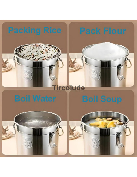 Canasta de Acero Inoxidable 6L Tircoiude con Tapa Hermética