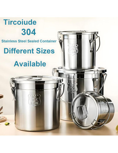 Canasta de Acero Inoxidable 6L Tircoiude con Tapa Hermética