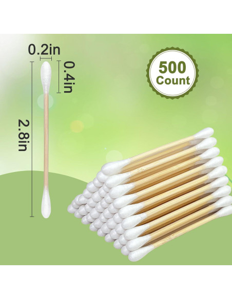 Hisopos de Algodón de Bambú Garrelett - 500 Unidades Ecológicos