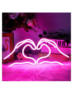 Luz de Neón Corazón Rosa SINTENILL 40 cm LED USB Decorativa