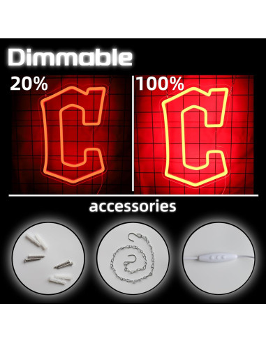 Luz de Neón LED Cleveland Guard 42.93x28.45 cm Regulable