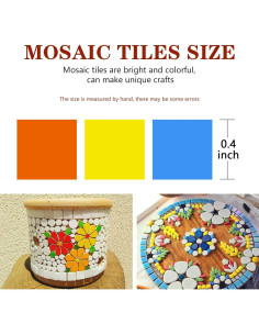 1000 Piezas Azulejos de Mosaico de Vidrio Csdtylh Cuadrados 2