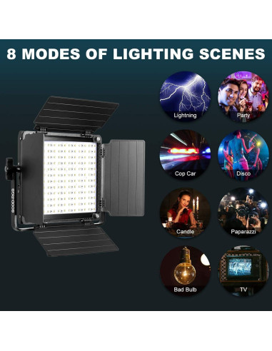 Luz de Video LED RGB GVM 800D con Control APP 40W