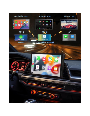 Pantalla Táctil Inalámbrica Laviay 9" 4K CarPlay GPS Bluetooth
