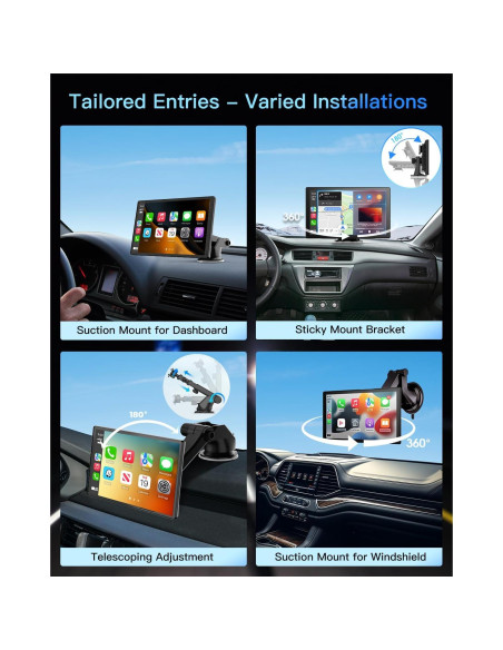 Pantalla Táctil Inalámbrica Laviay 9" 4K CarPlay GPS Bluetooth