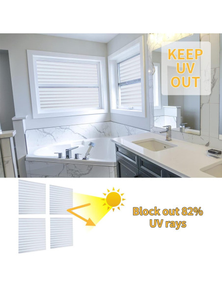 Película de Privacidad para Ventanas DERZGAO 44.5x199.8cm Anti UV