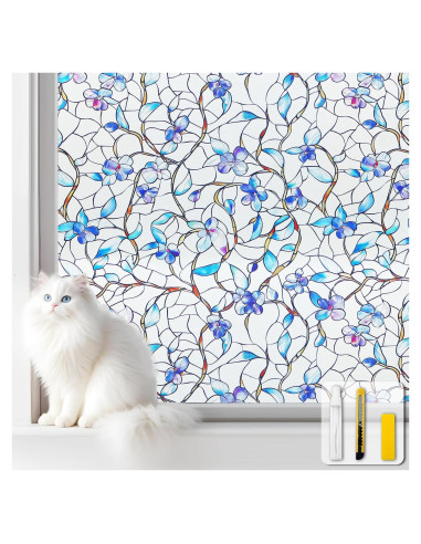 Película de Privacidad Esmerilada Somwise 44.5x199.4 cm Azul