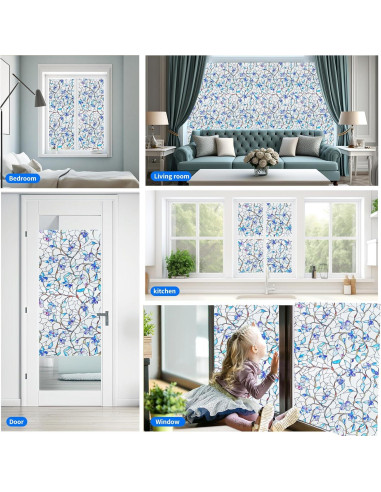 Película de Privacidad Esmerilada Somwise 44.5x199.4 cm Azul