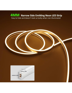 Tira LED Neón JOYLIT 4x10MM 24V IP67 5M 3000K Blanco Cálido 2