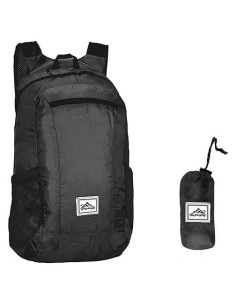 Mochila Plegable 20L Resistente al Agua para Senderismo - Negra