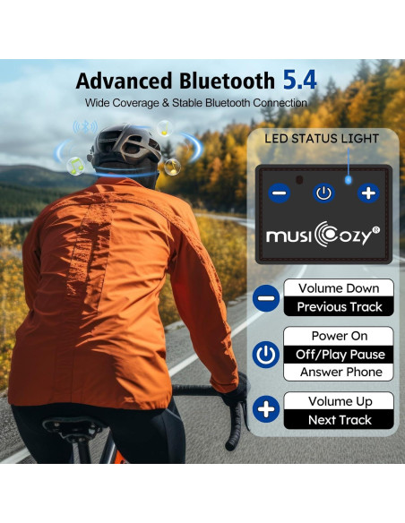 MUSICOZY Máscara Balaclava Térmica con Auriculares Bluetooth 5.4