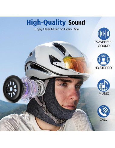 MUSICOZY Máscara Balaclava Térmica con Auriculares Bluetooth 5.4