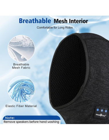 MUSICOZY Máscara Balaclava Térmica con Auriculares Bluetooth 5.4