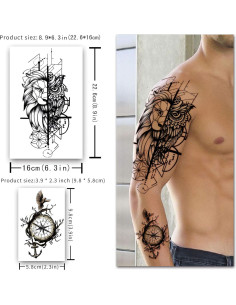 Calcomanías de Tatuajes Temporales Yazhiji 56 Hojas Resistentes 2