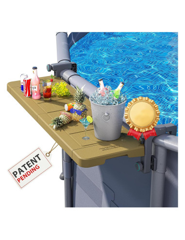 Bar de piscina plegable POOLHACKER 97.79x29.72 cm Marrón Ámbar