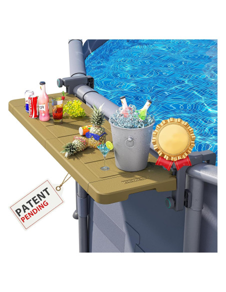 Bar de piscina plegable POOLHACKER 97.79x29.72 cm Marrón Ámbar