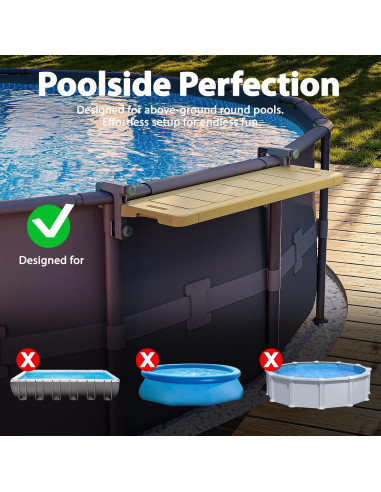 Bar de piscina plegable POOLHACKER 97.79x29.72 cm Marrón Ámbar