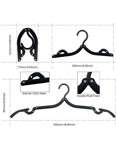 20 Perchas de Viaje Plegables ZCASMOS Antideslizantes 0.61kg