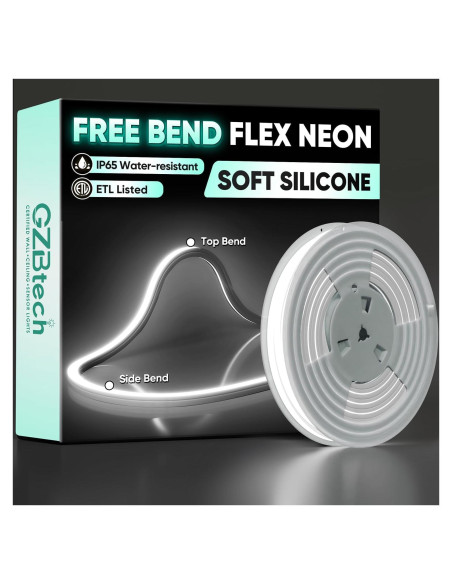 Tira de Neón LED GZBtech 5M 6000K Blanco Frío IP65 Tira de Neón LED GZBtech 5M 6000K Blanco Frío IP65