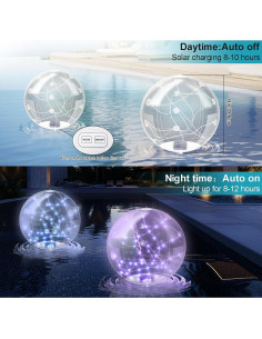 Luces Flotantes Solares Sunlisky 36.8 cm RGB Control Remoto 2