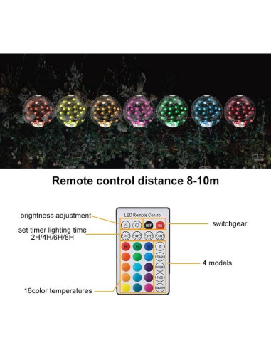 Luces Flotantes Solares Sunlisky 36.8 cm RGB Control Remoto
