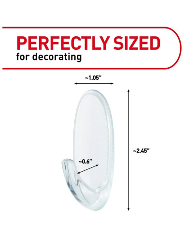 Ganchos de Pared Transparentes Command Medianos - 7 Ganchos, Soporta 0.91 kg