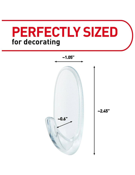 Ganchos de Pared Transparentes Command Medianos - 7 Ganchos, Soporta 0.91 kg
