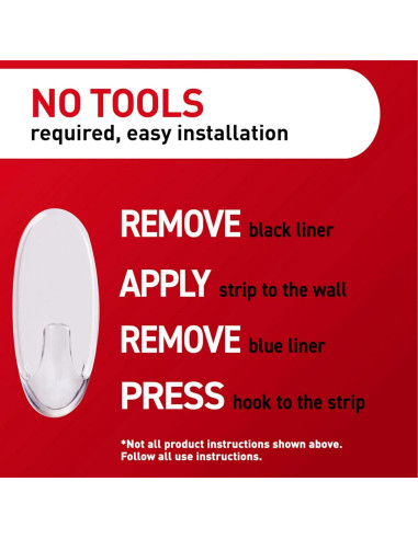 Ganchos de Pared Transparentes Command Medianos - 7 Ganchos, Soporta 0.91 kg