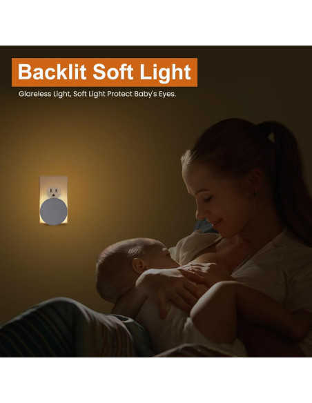 4 Luces Nocturnas Eneteck Redondas con Sensor Luz Cálida