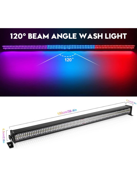 Barra de Luz de Lavado LED FODEXAZY 336 LEDs 70W RGBW