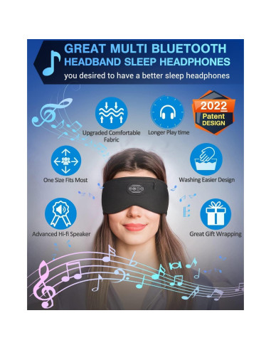 Auriculares para dormir Bluetooth EverPlus Diadema 10h Música