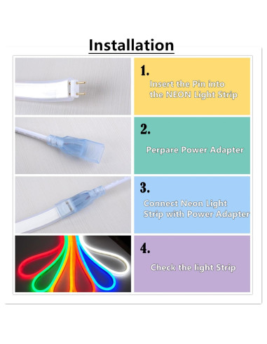 Tira LED Neon Flexible 5m Azul IEKOV SMD 2835 Impermeable