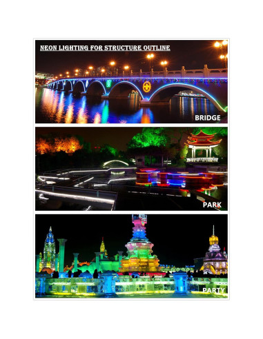 Tira LED Neon Flexible 5m Azul IEKOV SMD 2835 Impermeable