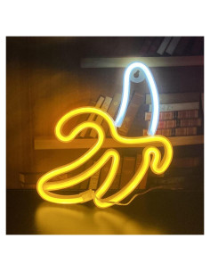 Luz Neón Plátano QiaoFei Decorativa USB Batería 22.86x19.05cm