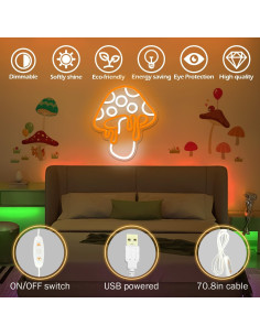 Luz de Neón Hongo LED Ajoyferris Regulable 30x26.2 cm 2