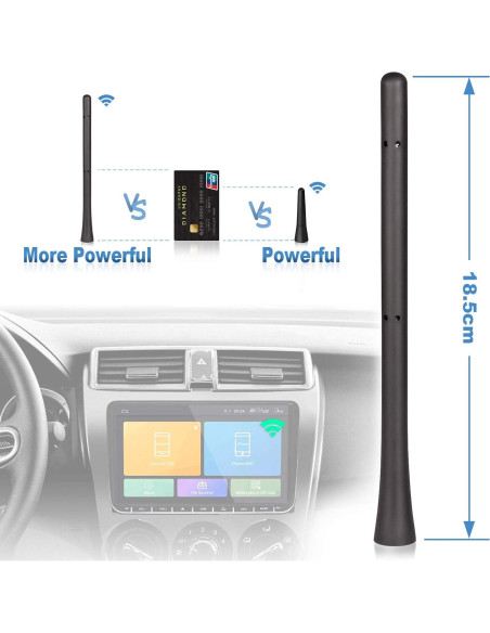 Antena de Radio de Coche Eightwood 17.78 cm Universal FM AM