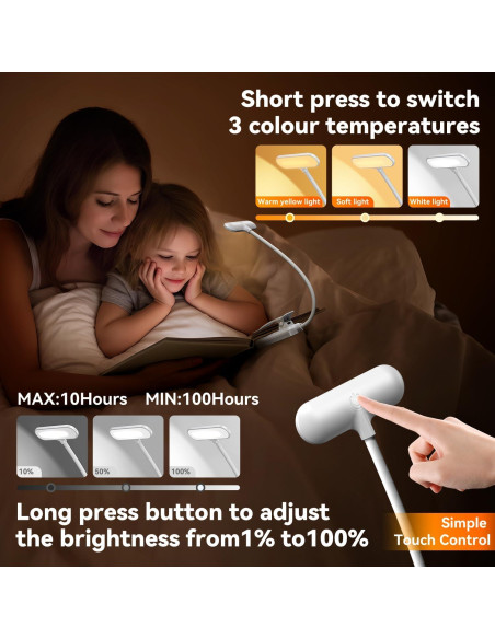 Luz de Lectura Recargable Sotipevs YD-388 20 LED 3 Temperaturas