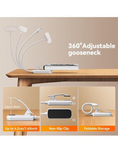 Luz de Lectura Recargable Sotipevs YD-388 20 LED 3 Temperaturas