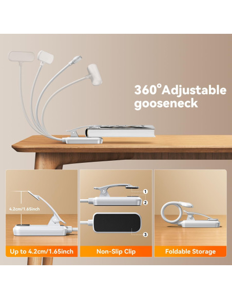 Luz de Lectura Recargable Sotipevs YD-388 20 LED 3 Temperaturas