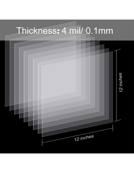 Hojas de Plantilla Mylar AOOIIN 30.5x30.5 cm 25 Piezas 4 mil