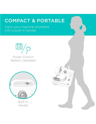 Máquina de Coser Compacta Mejor Opción 6V 12 Patrones 42 Piezas