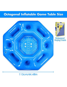 Mesa de Juego Inflable Octagonal Lanathel con Cartas Impermeables 2