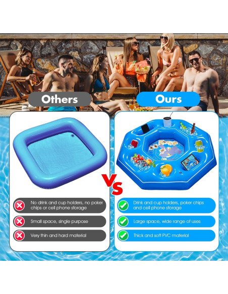 Mesa de Juego Inflable Octagonal Lanathel con Cartas Impermeables