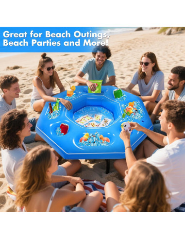 Mesa de Juego Inflable Octagonal Lanathel con Cartas Impermeables